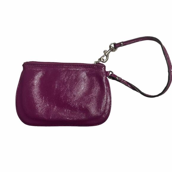 COACH Magneta Patent Leather Wristlet Purple/Pink 4X6 - Picture 2 of 10